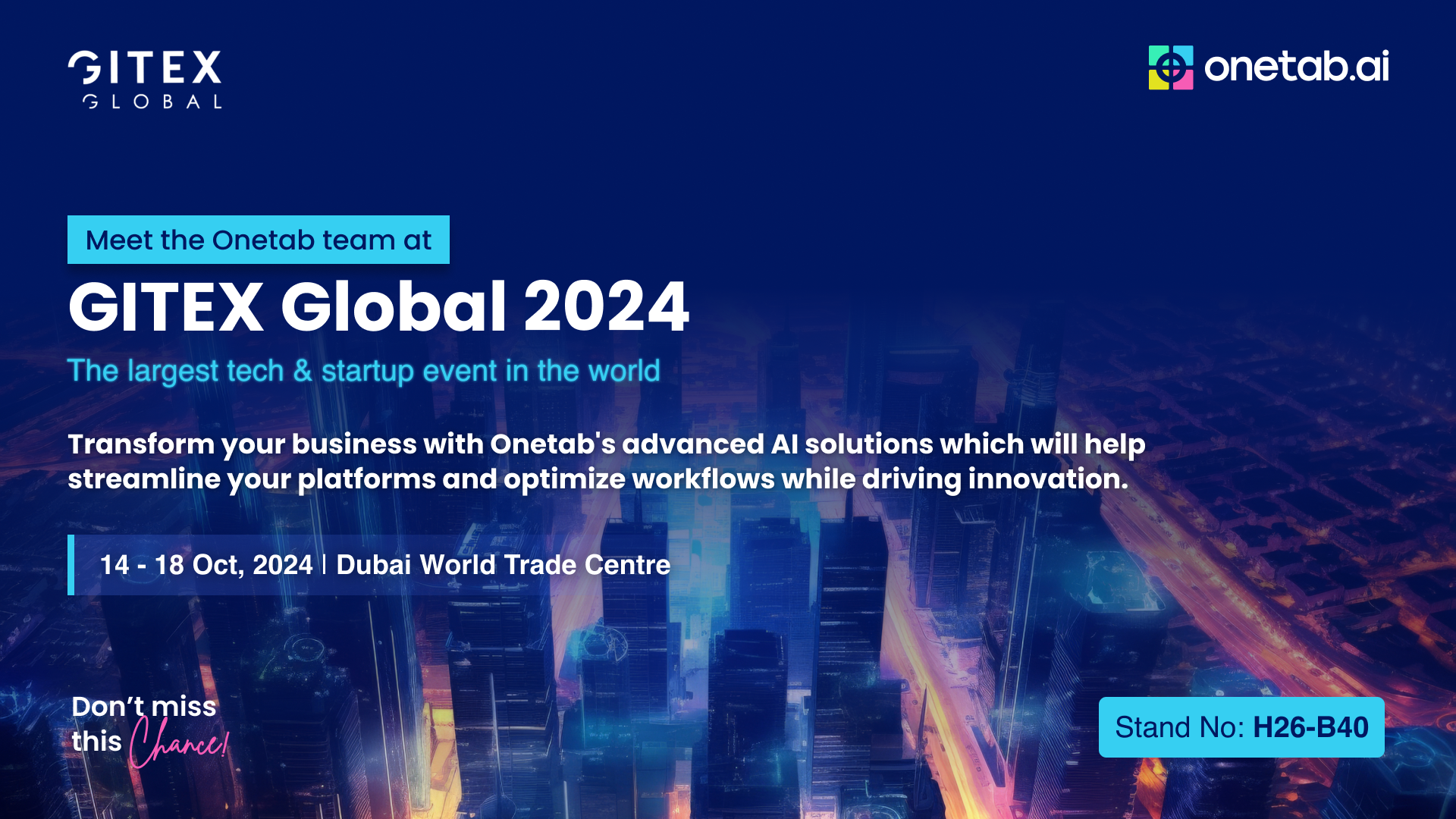 Meet us at Gitex Global 2024